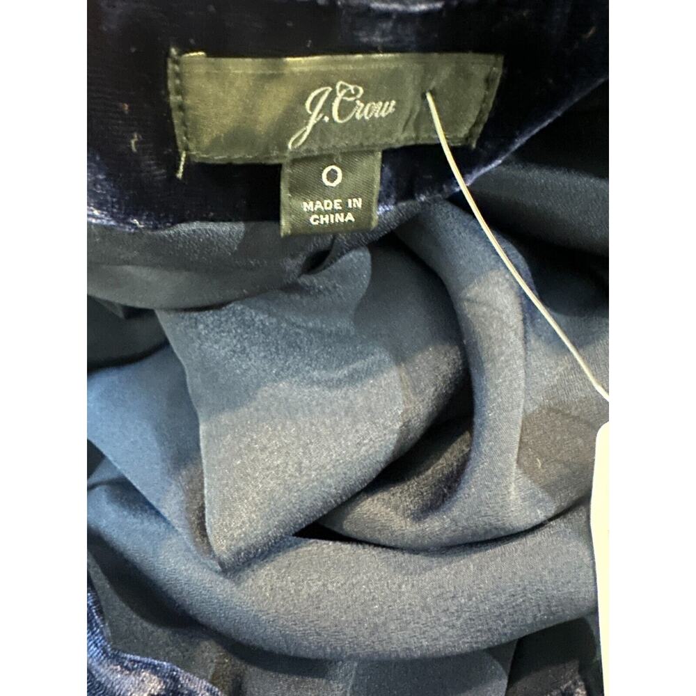NWT J. Crew Velvet Wrap Dress Long Sleeve Drapy Navy Blue K0145 Women's Size 0 - Picture 11 of 16